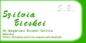 szilvia bicskei business card